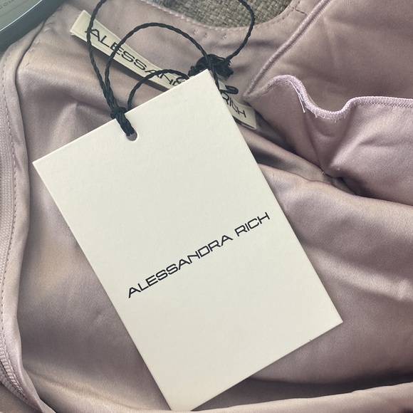 Alessandra Rich Crystal Embellished Lavender Silk Gown Size 36 - Picture 11 of 12